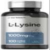 Horbach L-Lysine 1000mg | 100 Coated Caplets | Free Form Dietary Supplement | Essential Amino Acid | Vegetarian, Non-GMO, and Gluten Free Formula view 1
