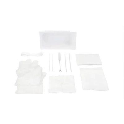 Dynarex 35005 Tracheostomy Care Kit, Three Compartment Tray with Nitrile Gloves and Saline and Peroxide, Pack of 20