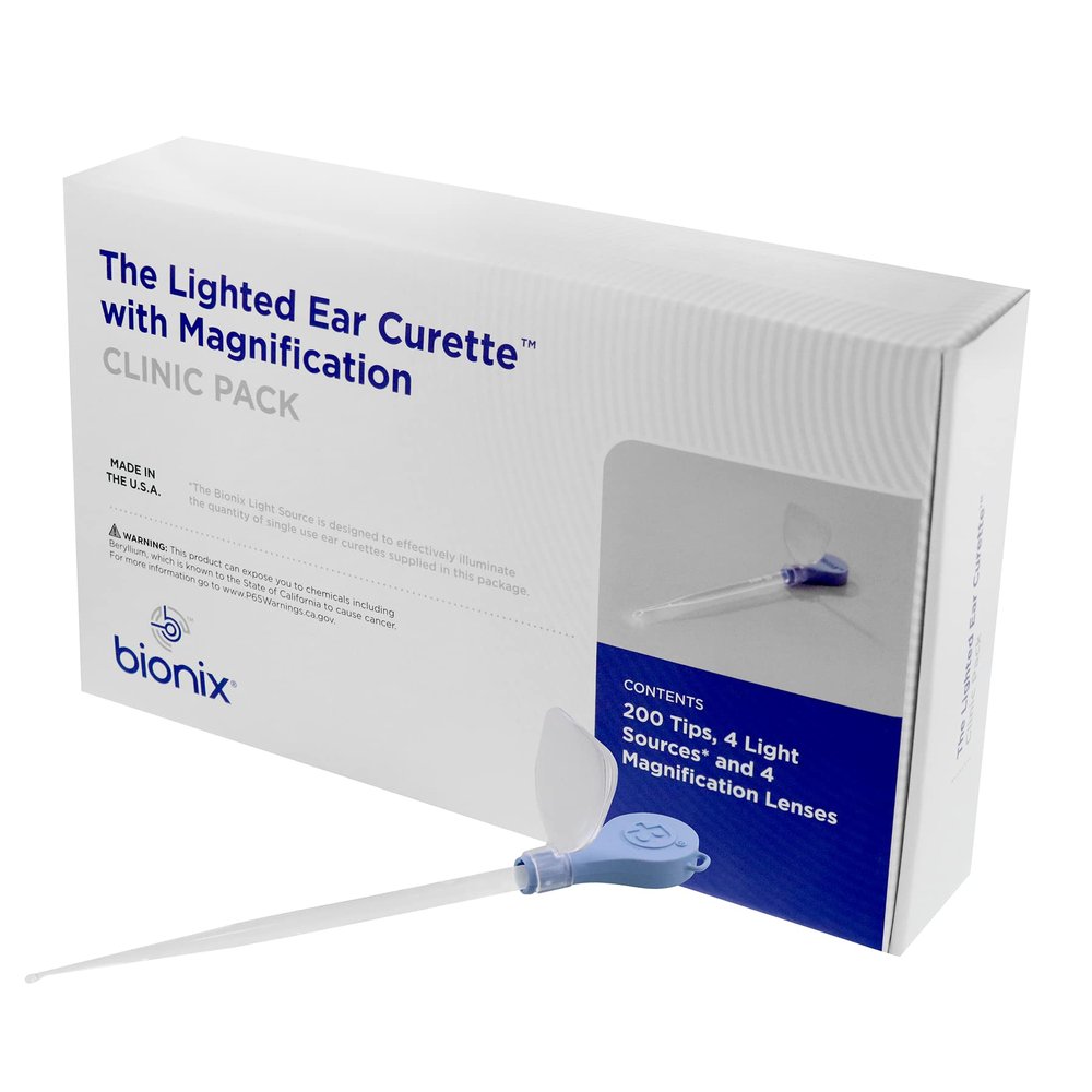 Bionix - Lighted Ear Curette Clinic Variety Pack, Earwax Removal Kit, Helps Remove Wax Buildup, for Safe Earwax Removal, Convenient & Easy to Use, Flexible, Ideal for Healthcare Providers, Single-Use