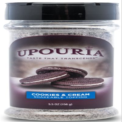Upouria Cookies & Cream Shakeable Topping, 5.5 Ounce Bottle
