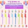 12 Pcs Dinosaur or Mermaid or Unicorn Drinking Plastic Straws + 4 Temporaty Tattoos +1 Cleaning Brush,Reusable Drinking Straws for Birthday Party Supplies view 3
