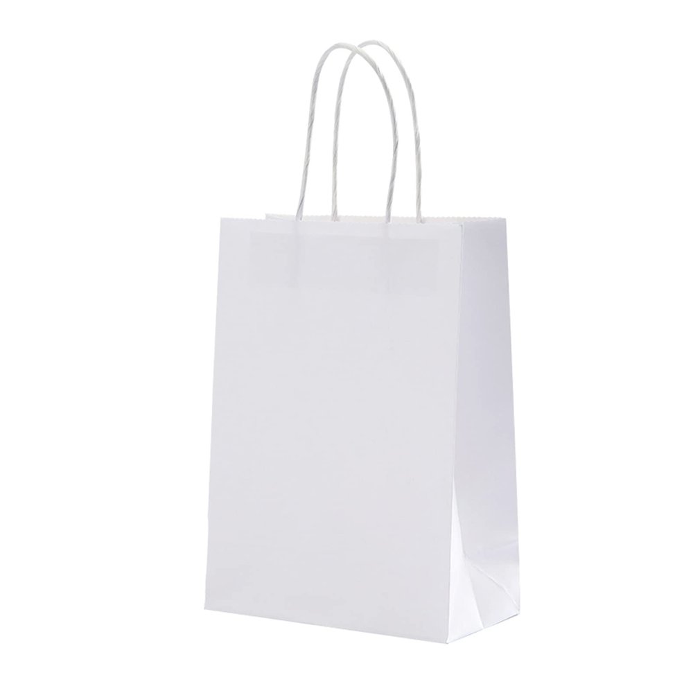 100 Pcs Paper Gift Bags, Kraft Paper Bags with Handles Great for Christmas Graduations Baby Showers Thanksgiving Halloween Easter Mother's Day Kids Parties Wedding Bridal Showers-2-10x5x12in