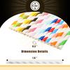 qiqee 200-pack Multi Stripe Rainbow Drinking Paper Straws Disposable Straws Bulk (20-Multi Color) view 4