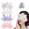 4 Pcs Cute Sleep Mask, Cartoon Eye Mask for Travel Nap Sleep Lunch Break Overnight Party, Soft Plush Blindfold Eye Covers for Women Girls Kids view 1