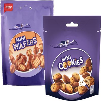 CAIYA Milka Mix - Mini Wafers + Mini Cookies 100 g - Special Doppia Confezione