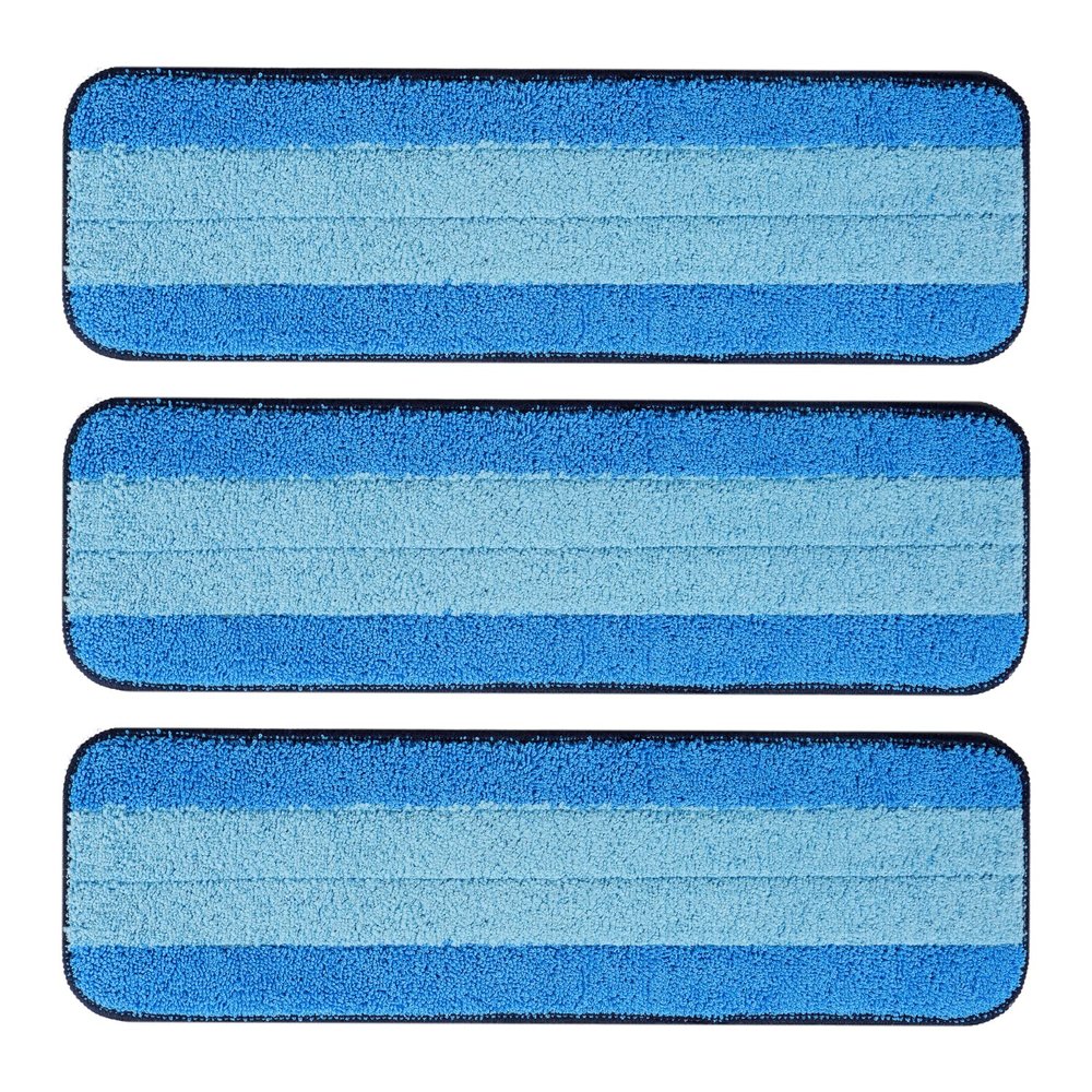 3 Pack Microfiber Cleaning Pads for Bona Mop, Safe for Hardwood and Hard-Surface Floors, Reusable Microfiber Mop Pads for 18 Inch Mop, No Residue, Super-Absorbent, Over 500 Machine Washes, Mr. Scrub