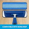 3 Pack Microfiber Cleaning Pads for Bona Mop, Safe for Hardwood and Hard-Surface Floors, Reusable Microfiber Mop Pads for 18 Inch Mop, No Residue, Super-Absorbent, Over 500 Machine Washes, Mr. Scrub view 2