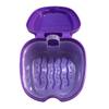 SALONED Simple Denture Box Dentures Storage Holder with Strainer Basket for Travel Cleaning(Purple) view 2