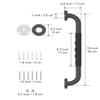 16 Inch Black Shower Grab Bar w/Anti Slip Rubber Grip, Munzong 2 Pack Stainless Steel Bathroom Grab Bar, Bathroom Balance Bar,Safety Handrail Support,Handicap Injury Elderly Senior Assist Bath Handle view 2