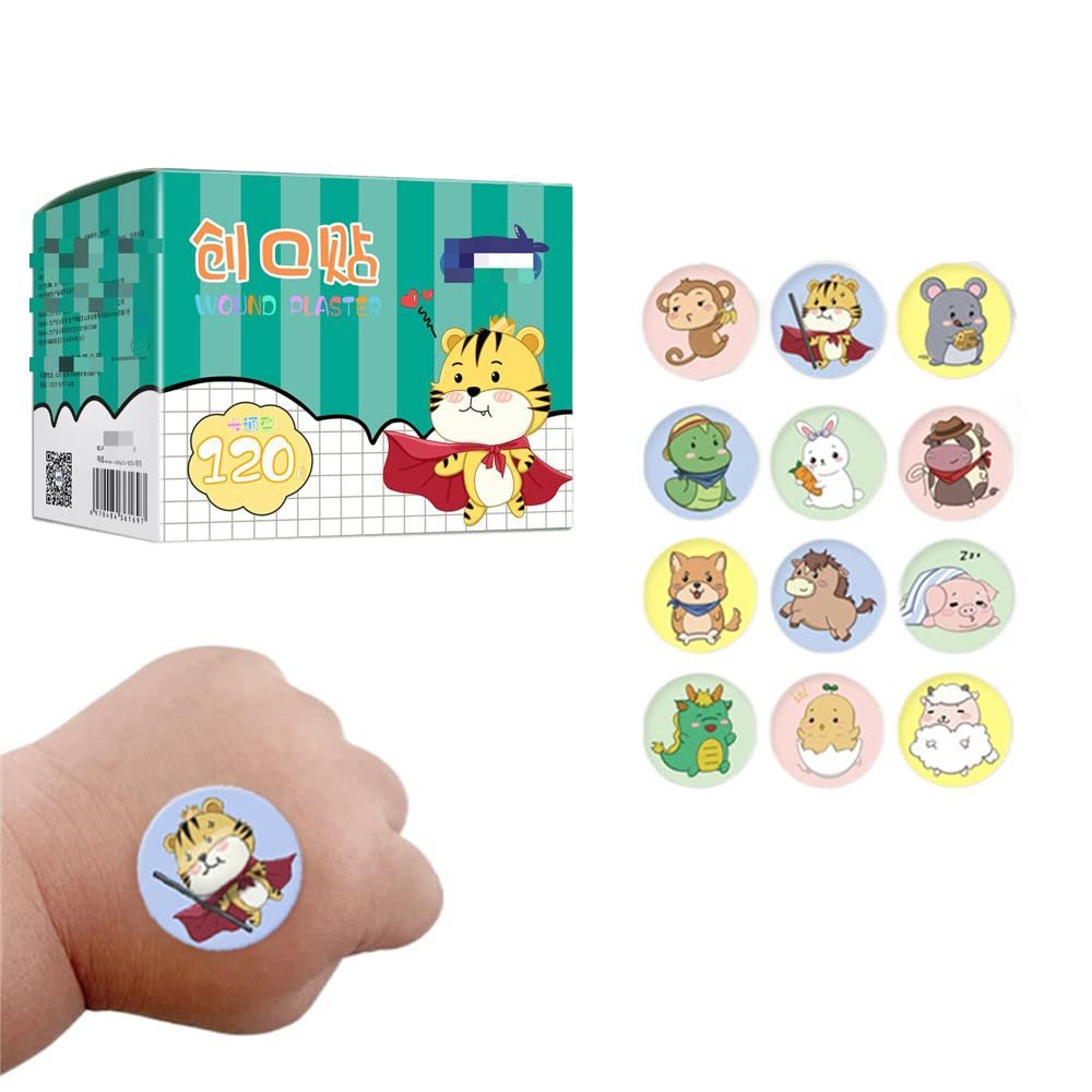 120pcs Cute Mini Round Bandages Kawayi Small Adhesive Bandage Breathable Patch for Girls Kids