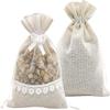 SumDirect Rose Drawstring Burlap Bags - 20pcs 5x7 Inch Lace Jute Organza Favor Gift Bags, Sheer Linen Favor Bags for Wedding view 1