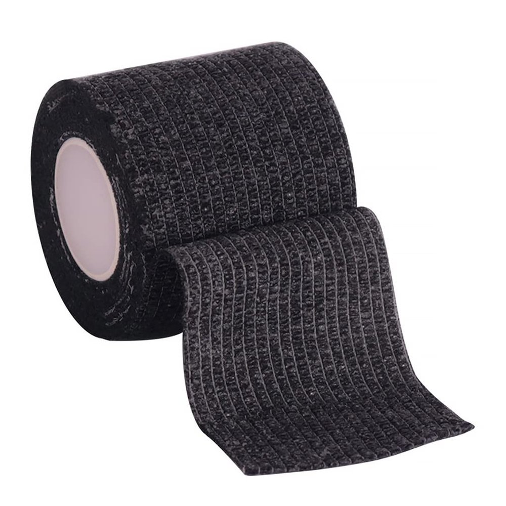 Athletic Sports Tapes, Strong Easy Tear No Sticky Tape for Easy on Skin Used Athlete & Sports Trainers Bandage Tape, Suitable for Bats, Tennis, Gymnastics & Boxing 5CMx4.5M (Black)