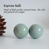 ILEWEI Chinese Baoding Balls Green Marble Exercise Health Stress Relieve Relax Fingers Zen Tai Chi Ball Therapy Fitness Arthritis Thumb Massager Gift for Hands (1.4 inches, Green with Bag) view 4