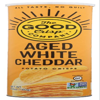 The Good Crisp Company, Aged White Cheddar Flavor Potato Crips, 5.6 Oz (Pack of 8)