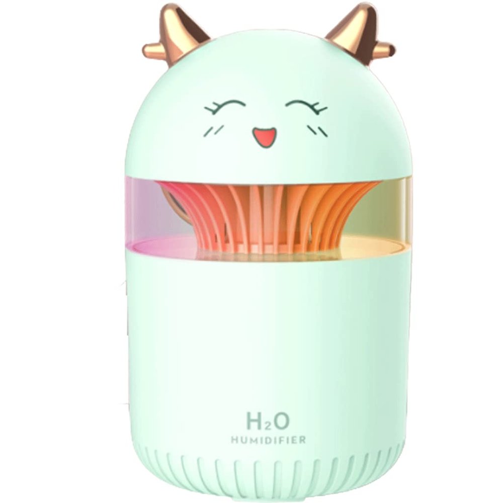 Habiba Humidifier Cute Small Essential Oil DiffuserPrevent Dry Burning and Regular Power OffDesktop 300ml Humidifier7-Color Atmosphere Light Silent