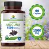 Brieofood Organic Mucuna 1500mg, 45 Servings, Vegetarian, Gluten Free, 90 Vegetarian Tablets view 3