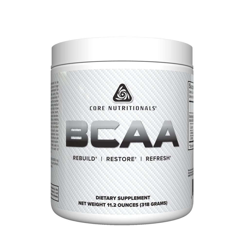 Core Nutritionals BCAA Powder | 2:1:1 Branched-Chain Amino Acids for Recovery | Support Protein Synthesis | 5g Servings | 60 Servings (Unflavored)