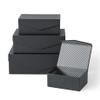 Soul & Lane Black Decorative Boxes with Magnetic Lids  Set of 4, Small Reusable Cardboard Gift Boxes for Presents, Nesting Hinged Lid Storage, Paper Mache Set with Magnetic Closure view 1