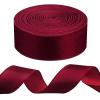 WILLBOND 50 Yards 2.5 Inch Christmas Velvet Wired Ribbon Fabric Decorative Ribbon for DIY Craft Bows Wreath Gift Wrapping Christmas Holiday Wedding Indoor Outdoor(Burgundy) view 1