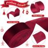 WILLBOND 50 Yards 2.5 Inch Christmas Velvet Wired Ribbon Fabric Decorative Ribbon for DIY Craft Bows Wreath Gift Wrapping Christmas Holiday Wedding Indoor Outdoor(Burgundy) view 2
