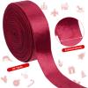 WILLBOND 50 Yards 2.5 Inch Christmas Velvet Wired Ribbon Fabric Decorative Ribbon for DIY Craft Bows Wreath Gift Wrapping Christmas Holiday Wedding Indoor Outdoor(Burgundy) view 3