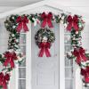 WILLBOND 50 Yards 2.5 Inch Christmas Velvet Wired Ribbon Fabric Decorative Ribbon for DIY Craft Bows Wreath Gift Wrapping Christmas Holiday Wedding Indoor Outdoor(Burgundy) view 4