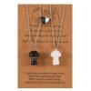 2Pcs Wire Wrapped Love Heart Mushroom Crystal Pendant Necklace Set Adjustable Link Chain Stone Necklace for Friend Women Jewelry-G mag view 1