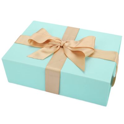MONDEPAC Blue Gift Box - 11x7.5x3.5 Inches, Magnetic Lid, Includes Card, Ribbon, Shredded Paper Filler for Valentine's Day Gift Packaging
