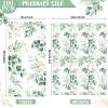 100 Pcs Eucalyptus Napkins 3 Ply Disposable Eucalyptus Leaf Paper Green Leaves Guest Towels Cocktail Napkins Greenery Paper for Home Party Birthday Baby Shower(8 x 4.3 Inch Folded) view 2