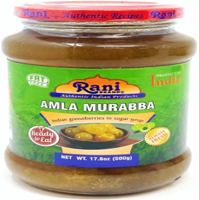 Rani Amla Murabba (Indian Gooseberries in Sugar Syrup) 17.5oz (1.1lbs) 500g Glass Jar ~ All Natural | Vegan | Gluten Free | NON-GMO | No Colors | Popular Indian Condiment, Indian Origin