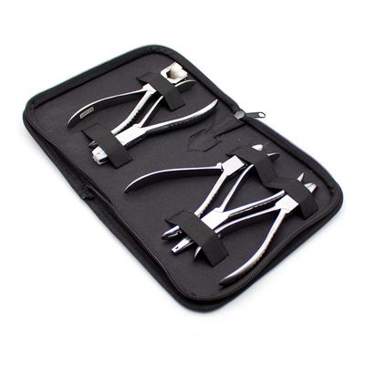 5Pcs Stainless Steel Optic Eye Glasses Optician Eyeglasses Frame Repair Optical Pliers Tools Kit with Black Portable Bag