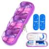 YOUSHARES Insulin Cooler Travel Case with 2 Gel Ice Pack for Travel- Diabetic Carrying Cooling Bag for Insulin Pen and Diabetic Supplies Handy Medication Insulated (Marble Purple) view 1
