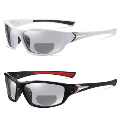 2pcs Transition Photochromic Bifocal Reading Glasses for Men Women Square Sports driving Sunglasses Readers (2PCS-red&white, 0, multiplier_x)