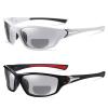 2pcs Transition Photochromic Bifocal Reading Glasses for Men Women Square Sports driving Sunglasses Readers (2PCS-red&white, 0, multiplier_x) view 1