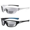2pcs Transition Photochromic Bifocal Reading Glasses for Men Women Square Sports driving Sunglasses Readers (2PCS-blue&white, 4.0, multiplier_x) view 1