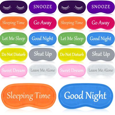 Eurzom 20 Pieces Funny Sleeping Eye Mask Bulk with Adjustable Strap Sleep Blackout Eye Mask for Night Blindfold Cover for Spa Women Men Adult Pajama Party Favors(Bright Colors)