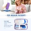 YOUSHARES Insulin Cooler Travel Case - Small EVA Diabetic Travel Case Portable Cooling Bag for Medication Cooling Insulation, Epi Pen Carrying Bag with 2 Diabetes Ice Packs (Purple) view 2