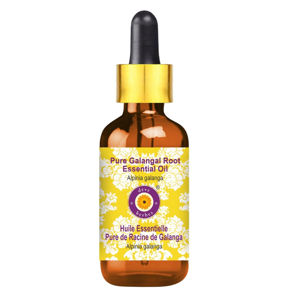 Deve Herbes Pure Galangal Root Essential Oil (Alpinia Galanga) with Glass Dropper Steam Distilled 100ml (3.38 oz)