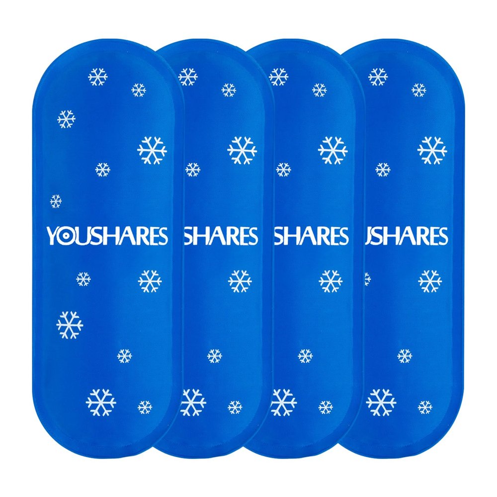YOUSHARES Mini Ice Packs - Reusable, Thickened & Leak-proof Ice Pack for Insulin Cooler Travel Case, TSA Approved Ice Packs Suitable for Most Insulated Medication Travel Bag (4 Packs)