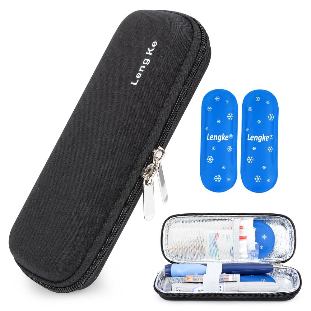 YOUSHARES Insulin Travel Pen Case with 2 Travel Ice Packs - Small EVA Diabetic Travel Case Portable Cooling Bag for Medication Cooling Insulation, Epi Pen Carrying Bag