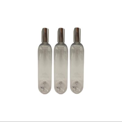 Natural Farms 3 pack- 8 oz Clear PET Boston Round Plastic Bottle with Silver Disc Cap