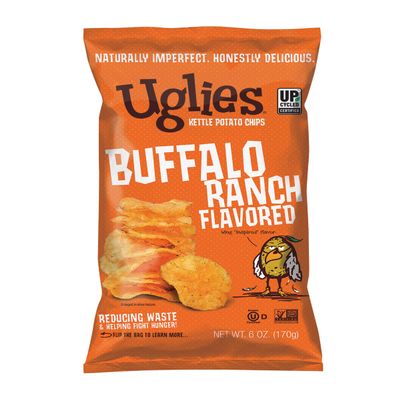 Uglies Buffalo Ranch Kettle-Cooked Potato Chips, Gluten-Free Snacks, Kosher-Friendly, Non-GMO Snacks for Kids or Office, 6 Oz. Bags, Pack of 12