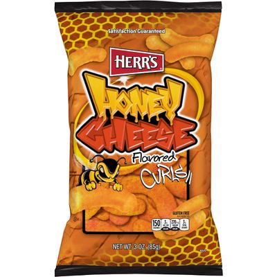 Herrs Cheese Curls, Honey Cheese Flavored, Gluten Free Snacks, 3oz Bag (20 Count)