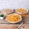 JAYEEY 30 oz Disposable salad bowls with lids, Sugarcane Fiber Paper Bowls take away food containers meal prep food storage deli container 40 Pack view 4