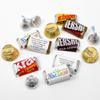 Approx. 180 Pcs Bulk Candy Promotional Products Business Logo or Photo, Candy Buffet Supplies (Personalized Miniatures, Bulk Kisses and Peanut Butter Cups) - Gold & Silver view 1
