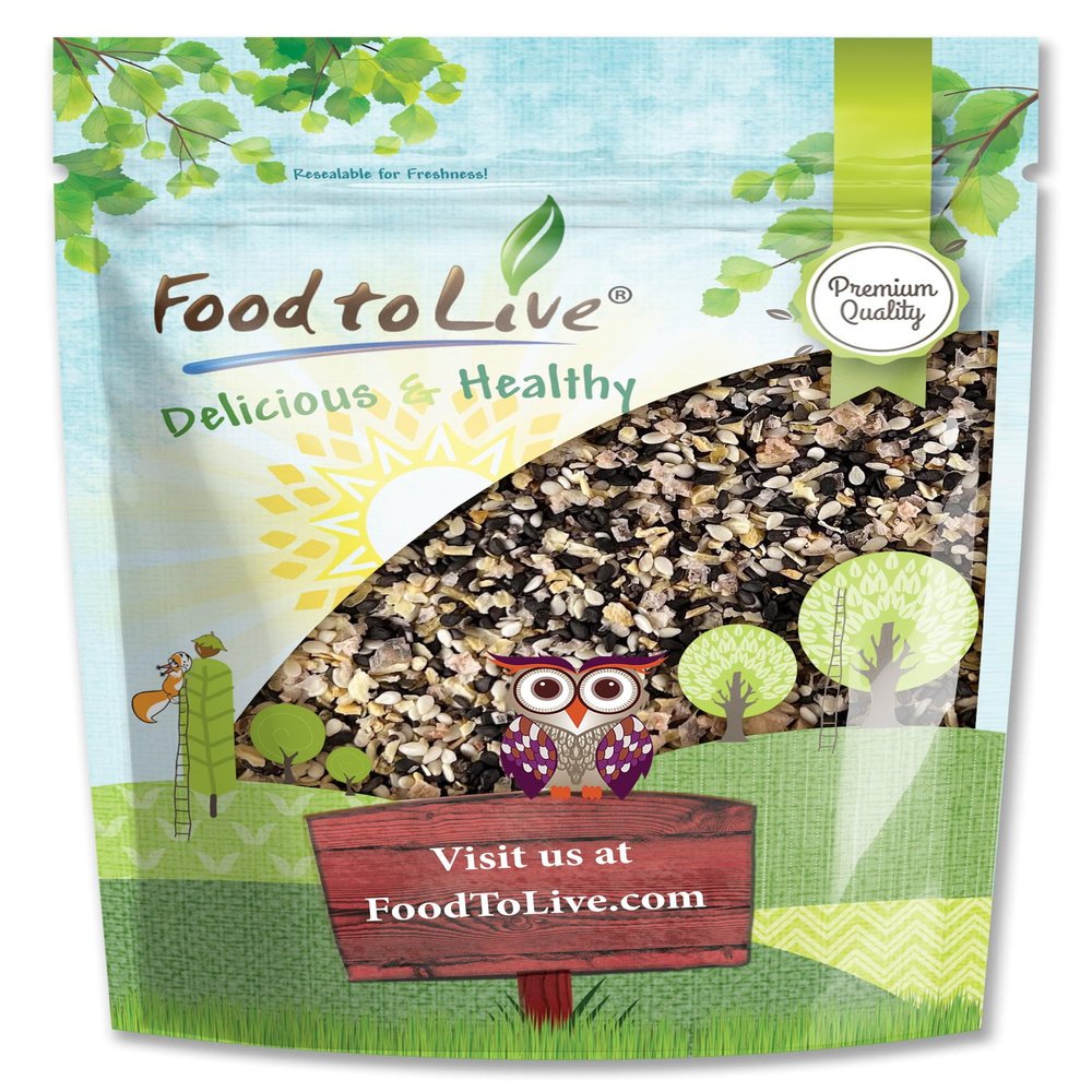 Food to Live Everything Bagel Seasoning Mix, 4 Pounds  A Blend of White and Black Sesame Seeds, Minced Garlic, Onion, and Himalayan Pink Salt Flakes. Great as a Topping and Baking Ingredient