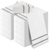 400 Pack Disposable Guest Towels for Bathroom Paper Hand Towels Bulk Elegant Dinner Napkins Decorative Paper Napkins for Bathroom Kitchen Parties Weddings (Silver Gray) view 1