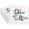 100 Pieces Christmas Paper Napkins Christmas Guest Towels for Bathroom Christmas Light Napkin Let's Get Lit Light Bulbs Xmas Napkins Decorative Disposable Xmas Cocktail Napkin for Christmas Home Party view 1