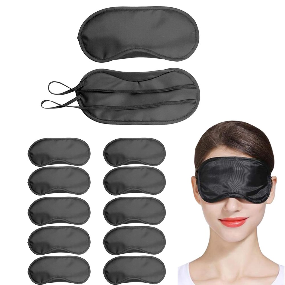10pcs Blindfold Eye Mask Shade Cover for Sleeping with Nose Pad Rest Relax Eye Mask Bulk Travel Sleep Aid