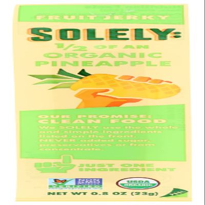 Solely 1/2 of an Organic Pinapple Fruit Jerky, Just 1 Ingredient, No Preservatives, No Added Sugar, Kosher, USDA Certified Organic, Non-GMO, 0.8 Ounce (Pack of 12)